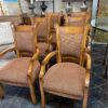 Wood and Fabric Dining Chairs - 2 left
