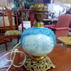Antique Electric Milk Glass Lamp with Pelican Design