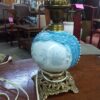 Antique Electric Milk Glass Lamp with Pelican Design