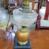 Antique Sandwich Glass Electric Lamp
