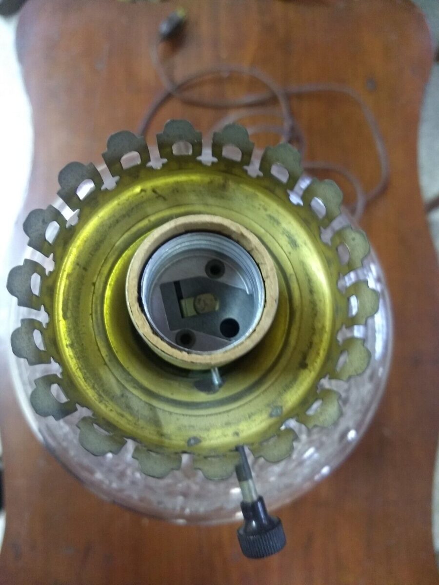 Antique Sandwich Glass Electric Lamp