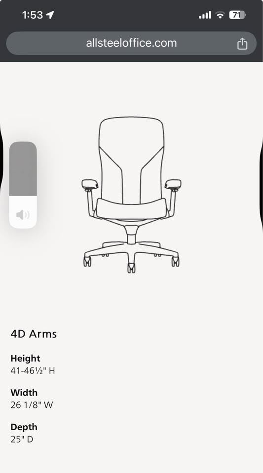 Ergonomic ”Allsteel” Acuity Office Chairs - 12 Available