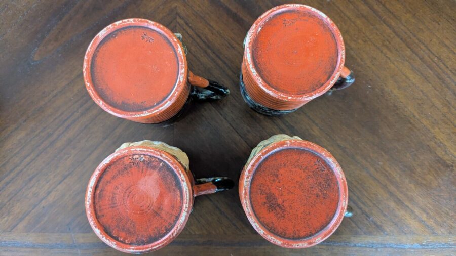 Japanese Sumida Gawa Pitcher and Mugs Set