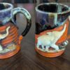 Japanese Sumida Gawa Pitcher and Mugs Set