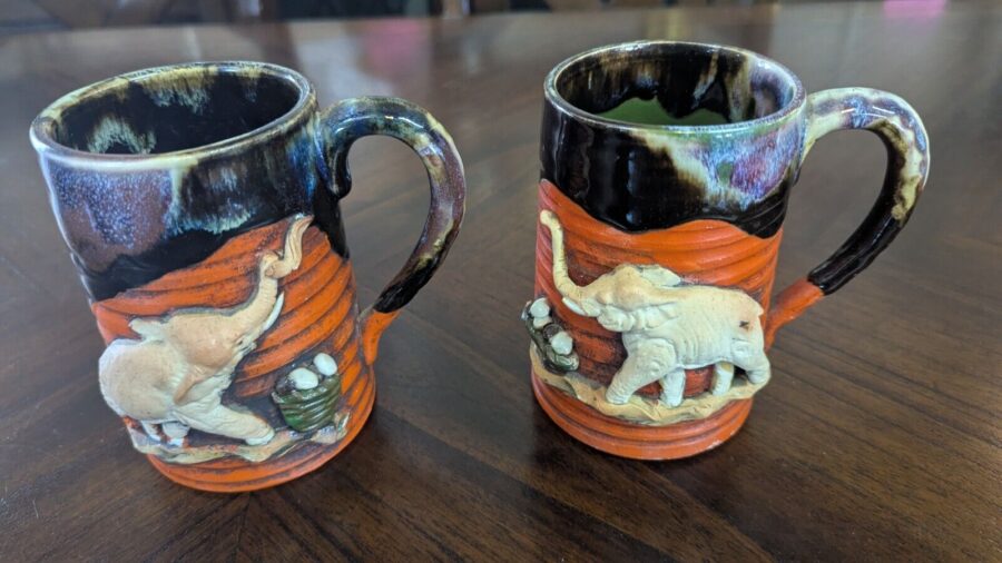 Japanese Sumida Gawa Pitcher and Mugs Set