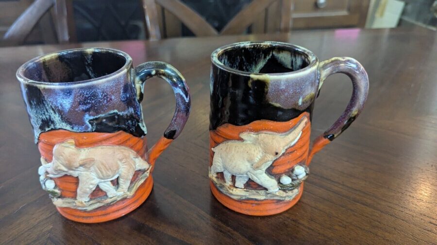 Japanese Sumida Gawa Pitcher and Mugs Set