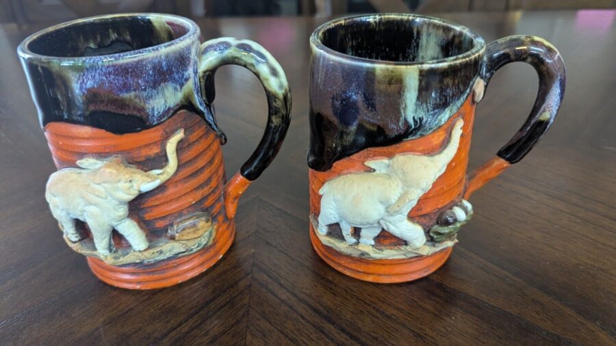 Japanese Sumida Gawa Pitcher and Mugs Set