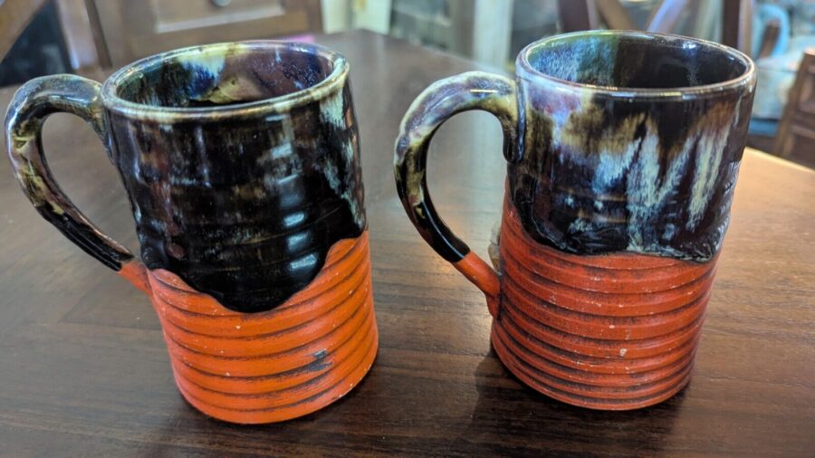 Japanese Sumida Gawa Pitcher and Mugs Set