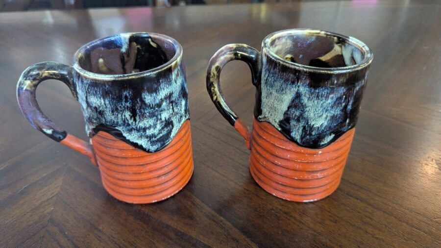 Japanese Sumida Gawa Pitcher and Mugs Set