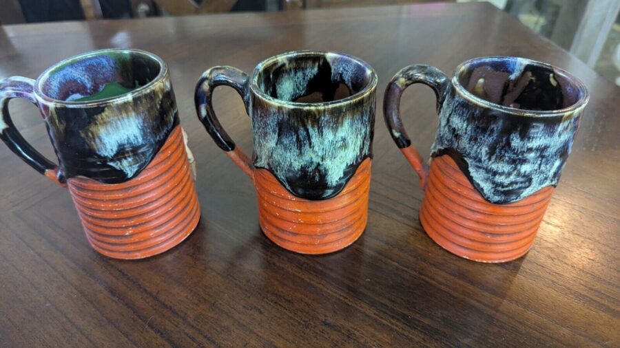Japanese Sumida Gawa Pitcher and Mugs Set