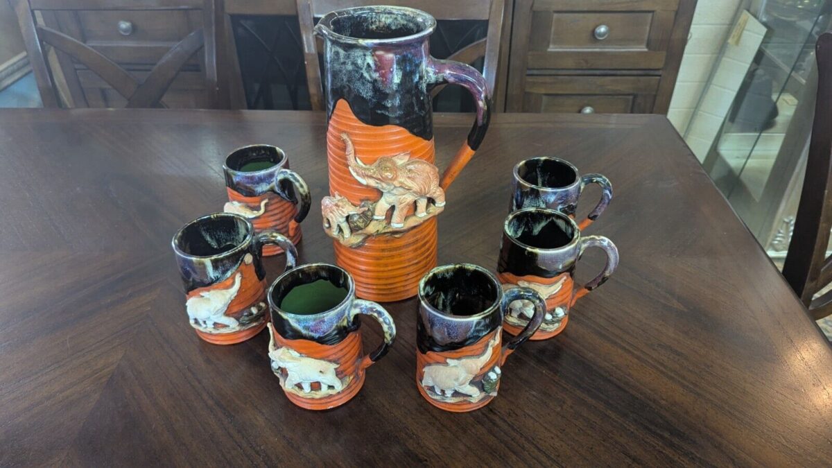 Japanese Sumida Gawa Pitcher and Mugs Set - Got Legs Furniture & Décor