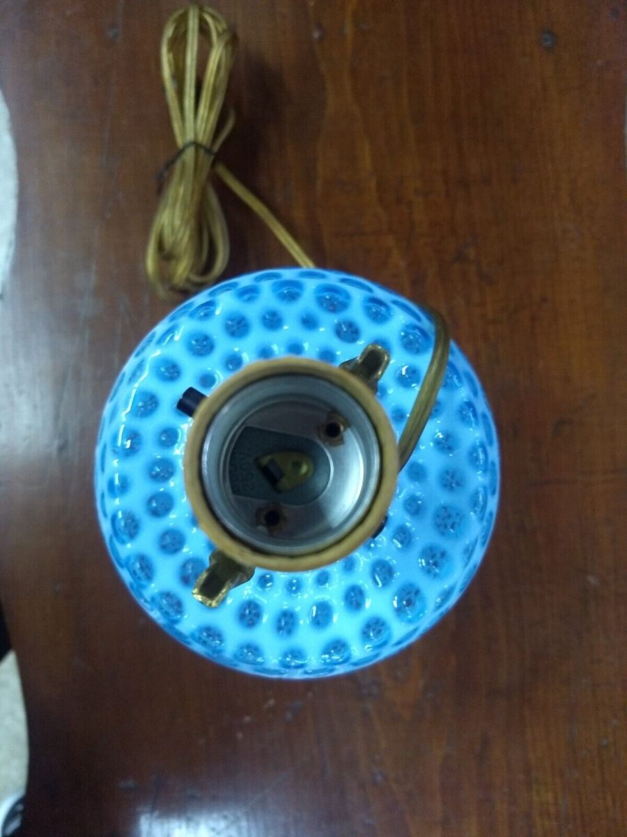 Vintage Blue Honeycomb Lamp