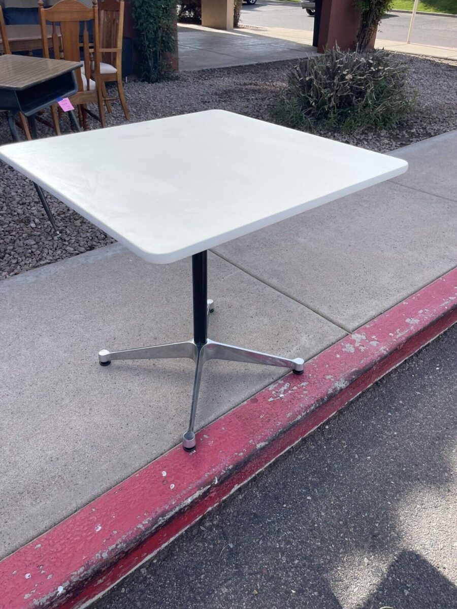 Vintage Herman Miller Eames Square Pedestal Table angle Vintage Herman Miller Eames Square Pedestal Table (4 available)