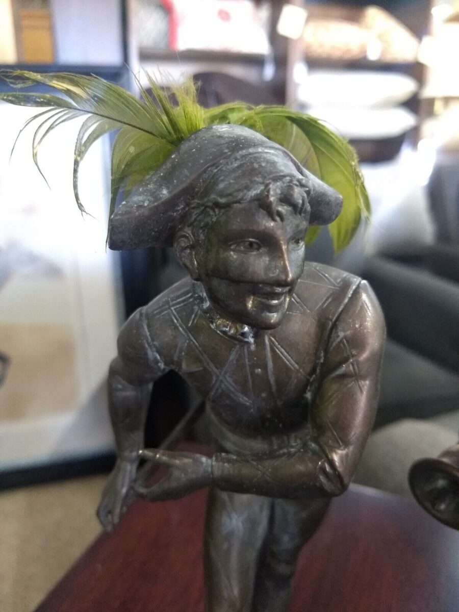 Antique Art Deco cast Figurines - "Call to the Theatre"