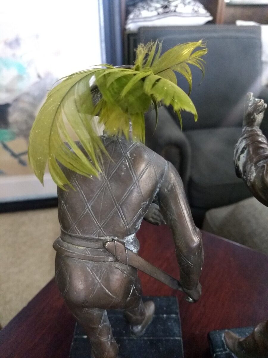 Antique Art Deco cast Figurines - "Call to the Theatre"