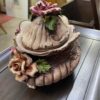Vintage Capodimonte Footed Oval Tureen with Flowers