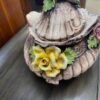 Vintage Capodimonte Footed Oval Tureen with Flowers