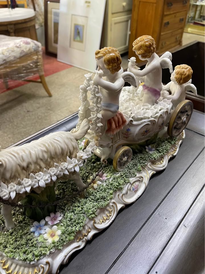 Vintage Dresden China Carriage