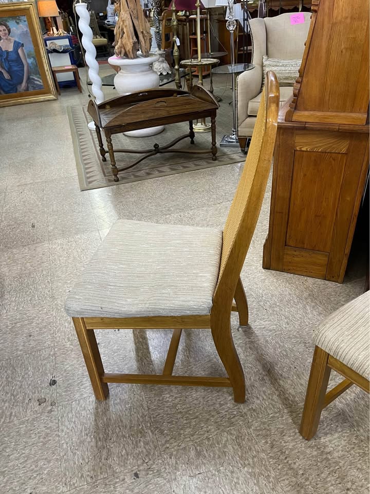 Pair of Mid-Century Cane Back Chairs side Pair of Mid-Century Cane Back Chairs