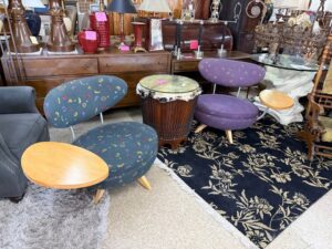 Swivel Chairs With Attached Tables - Post Modern - 2 Available