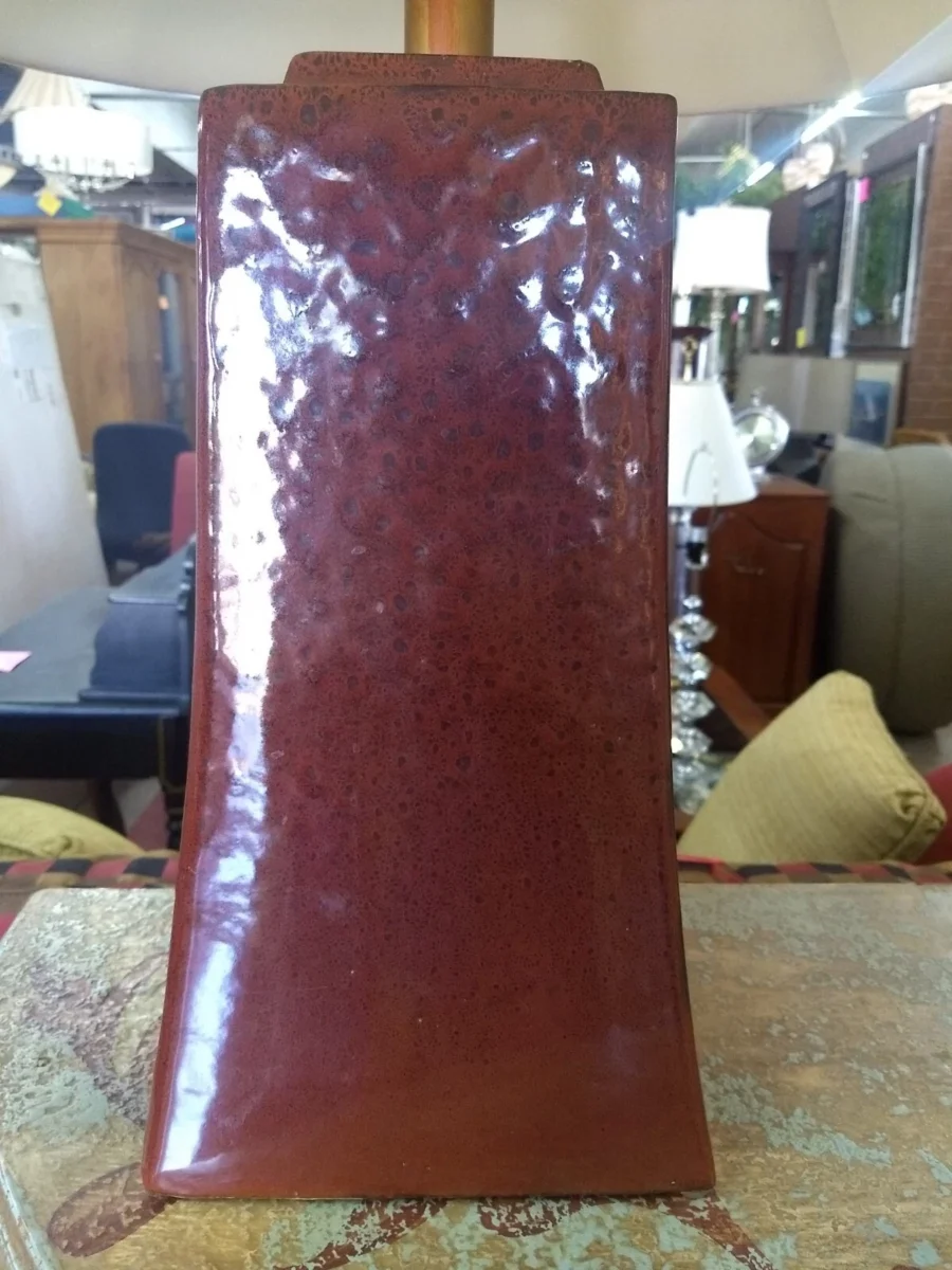 Oxblood Lamp with Shade - Three Hands Corp