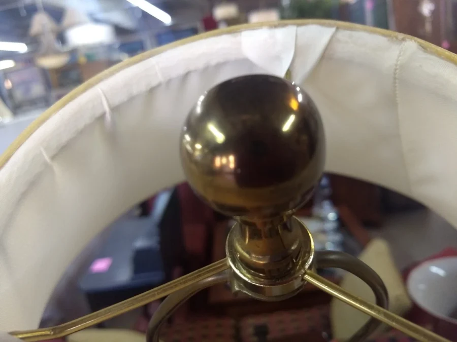 Oxblood Lamp with Shade - Three Hands Corp