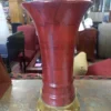Oxblood Vase with Brass Base