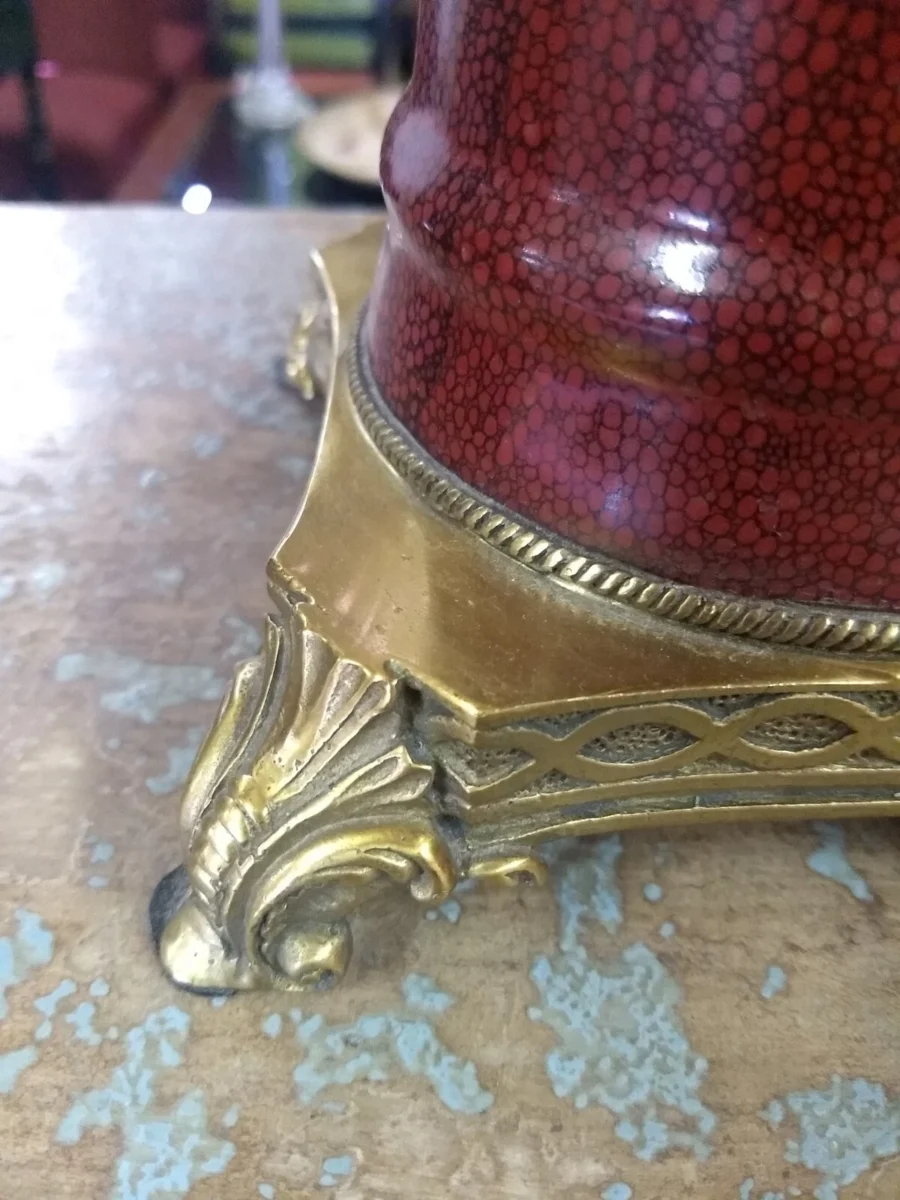 Oxblood Vase with Brass Base