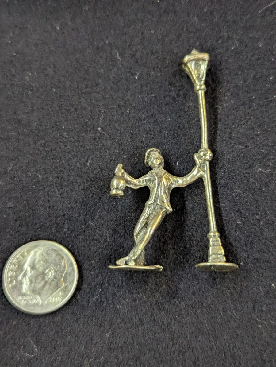 Sterling Silver Miniature Drunk Man with Lamppost 2 Sterling Silver Miniature Drunk Man with Lamppost