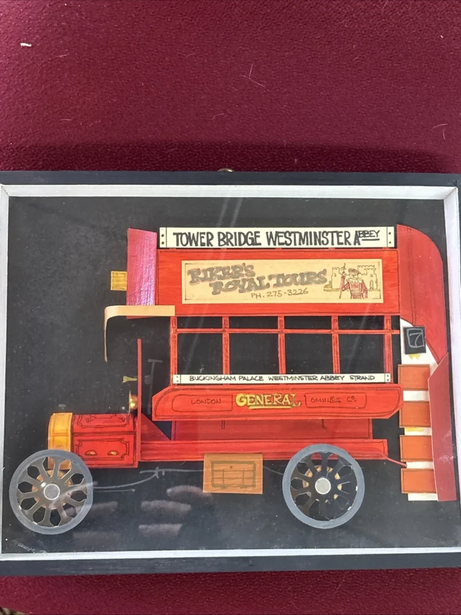 Double-Decker Bus 3-D Shadow Box Wall Art