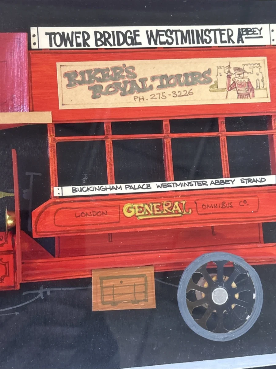 Double-Decker Bus 3-D Shadow Box Wall Art