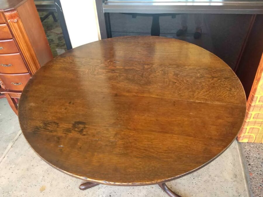 Antique Oak Tilt Top Tripod Table