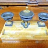 Antique Gilded Bronze and Marble Inkstand