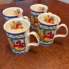 Majolica Fine Bone China Teacups 2 Majolica Fine Bone China Teacups - Set of 4