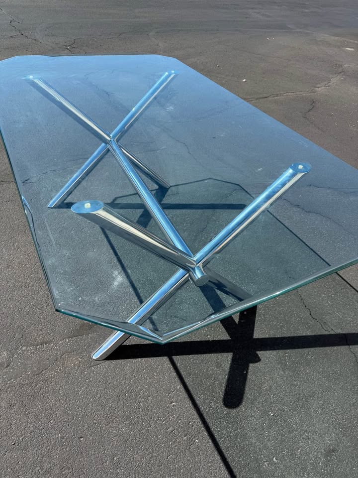 Glass Table with 45 degree Corners - not at the store