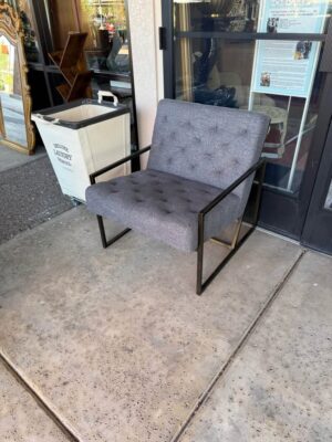 Modern Alder and Tweed Armchair