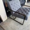 Modern Alder and Tweed Armchair