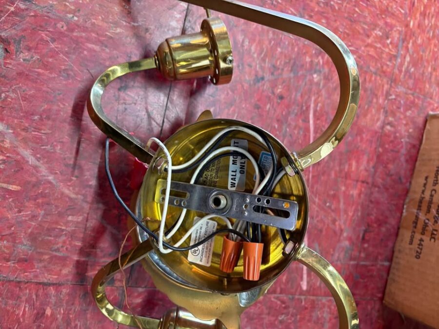 Solid Brass Electric Wall Sconces wires 2 Solid Brass Electric Wall Sconces