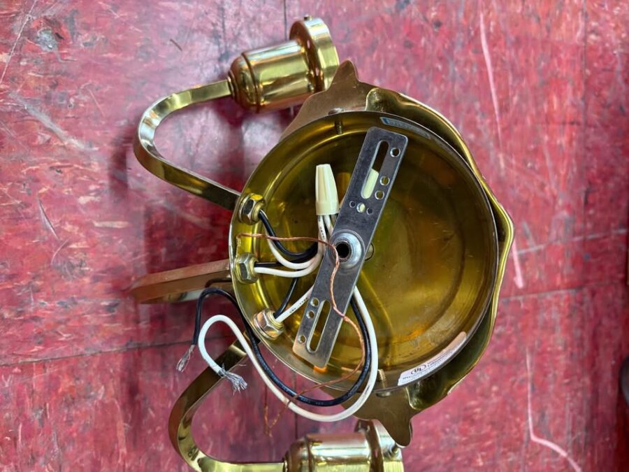 Solid Brass Electric Wall Sconces wires 3 Solid Brass Electric Wall Sconces