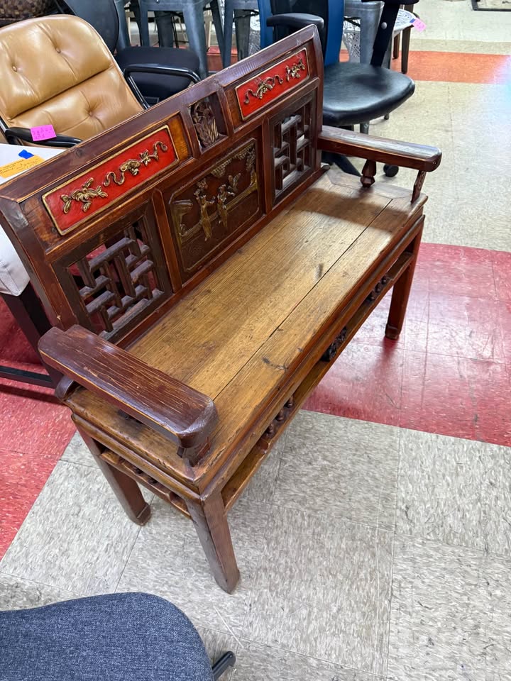 Antique Asian Bench seat Antique Asian Bench
