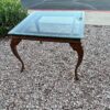 Glass Top Dining Table with Wood Base