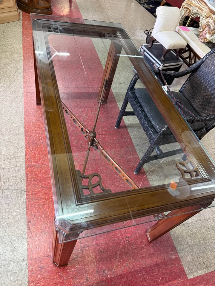 Glass Top Writing Desk or Table
