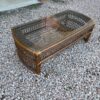 Boho Rattan Coffee Table with Glass Top