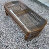 Boho Rattan Coffee Table with Glass Top