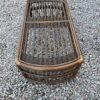 Boho Rattan Coffee Table with Glass Top