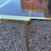Expandable Brass Dining Table detail MCM Expandable Brass Dining Table - 2 available 1 small & 1 large