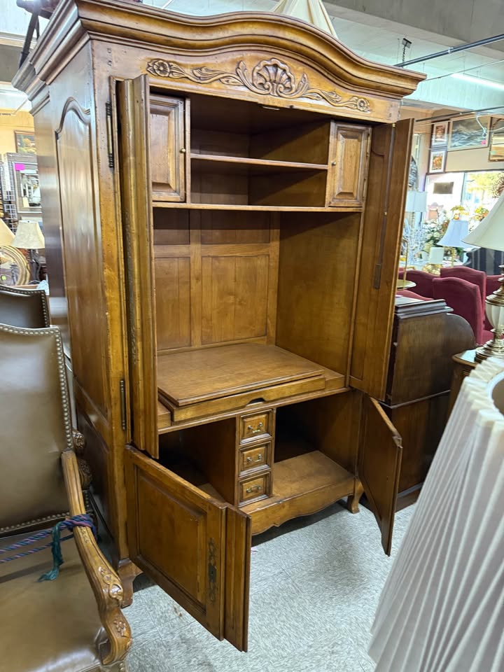 French Country Style Entertainment Armoire interior French Country Style Entertainment Armoire
