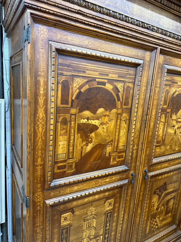 Inlaid Wood Storage Cabinet