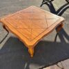 Large Wood Coffee Table with Diamond Pattern