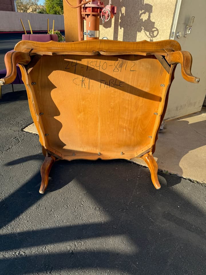 Large Wood Coffee Table with Diamond Pattern